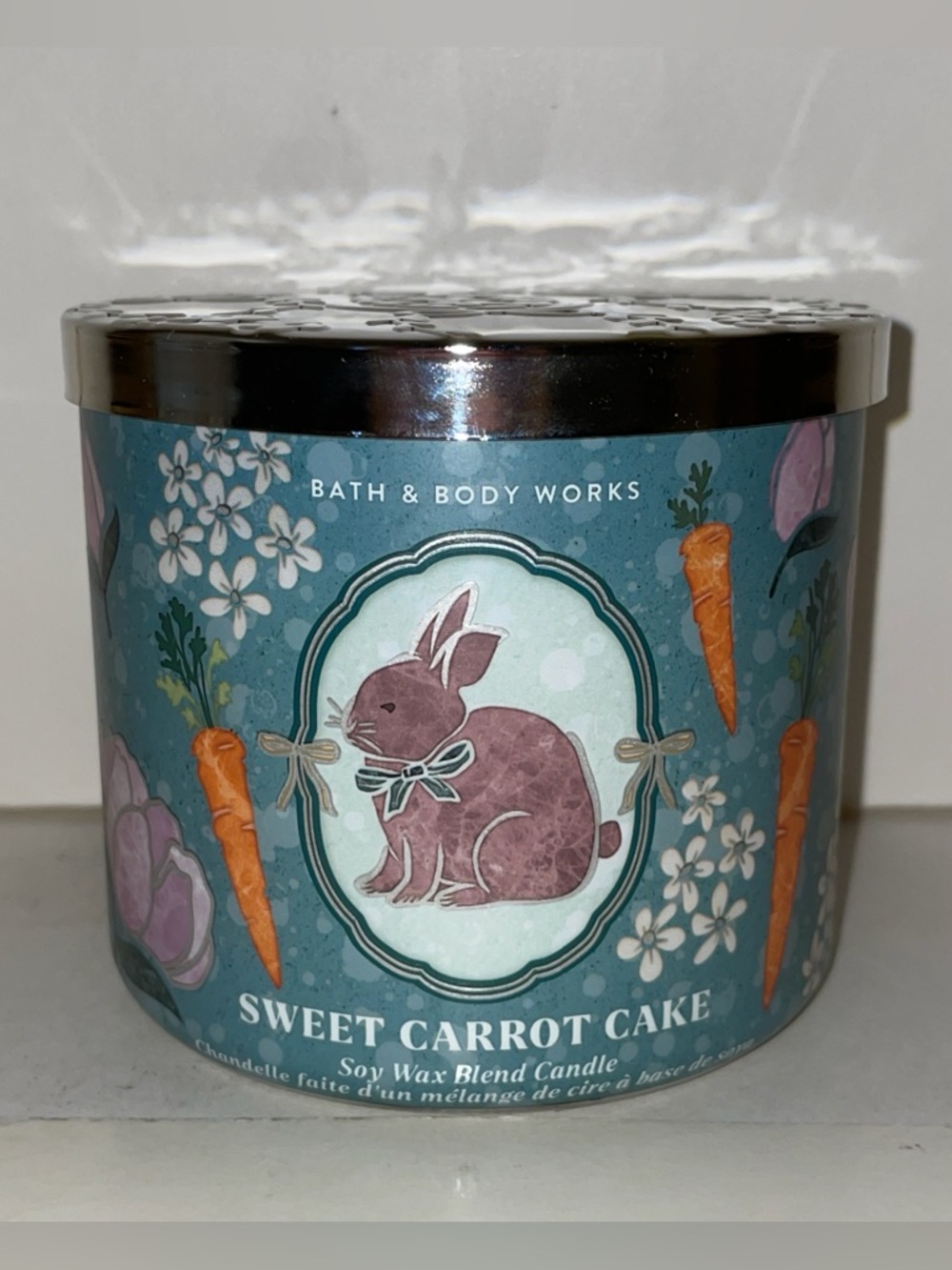Bath & Body Works Sweet Carrot Cake Scented Easter Candle 3 Wick New